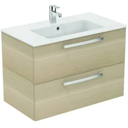 Ideal Standard Waschtisch Möbel-Paket Eu 815x450x565mm weiß Eiche hell