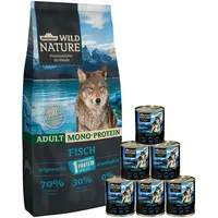 Dehner Wild Nature Hundefutter Lachs 12 kg + 6 x 800 g