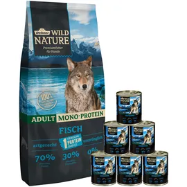 Dehner Wild Nature Hundefutter Lachs 12 kg + 6 x 800 g