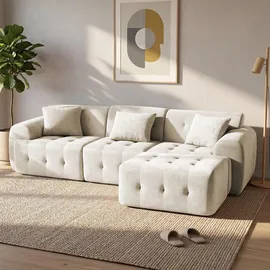 COMHOMA Ecksofa, 245 x 60 x 40 cm, Modulares Sofa mit Schlaffunktion, Schlafsofa, L Form Couch für Wohnzimmer, vakuumverpackt, Flexibel kombinierbar - grau