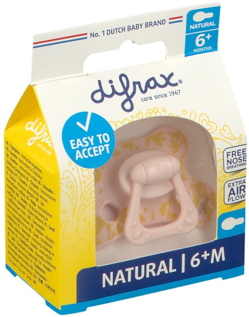 difrax® Sucette Natural +6 Mois - Summer (Couleur non sélectionnable) 1 pc(s) Sucette(s)