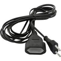Unitec Verlängerungskabel Innen 5 Meter H03VVH2-F, schwarz, Flachstecker