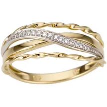 FIRETTI Goldring "Schmuck Geschenk Gold 585, tlw. mehrreihig, bicolor, massiv" Gr.