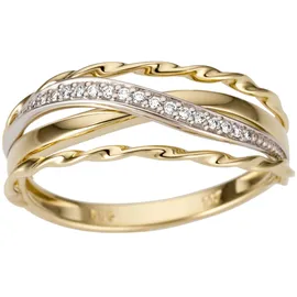 FIRETTI Goldring "Schmuck Geschenk Gold 585, tlw. mehrreihig, bicolor, massiv" Gr.