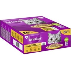 Whiskas Jumbo Pack 1+ Geflügel Auswahl in Gelee 80 x 85g