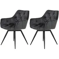 Hela Polsterstuhl 2er-Set drehbar grau - Maße cm B: