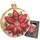 Krebs Glas Lauscha Weihnachtstern Taler, Gold/Rot, 8cm