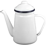 Stgfyxgs Kaffeekanne Teekessel Emaille Wasserkocher Milchwärmer mit Ergonomischem Griff Und Klassischem Retro Stil für Küche Geschenk Gästeempfang Outdoor Rest, Weiß