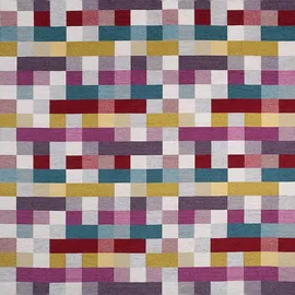 Supellex Sofia Ohrensessel mit Hocker | Design Patchwork kariert bunt