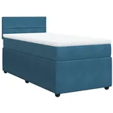 vidaXL Boxspringbett mit Matratze Blau 100x200 cm Samt