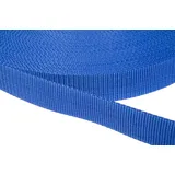 Jajasio PP Gurtband 25mm breit aus Polypropylen, 1.2mm Stark in 41 Farben 26 - Royalblau 12 Meter