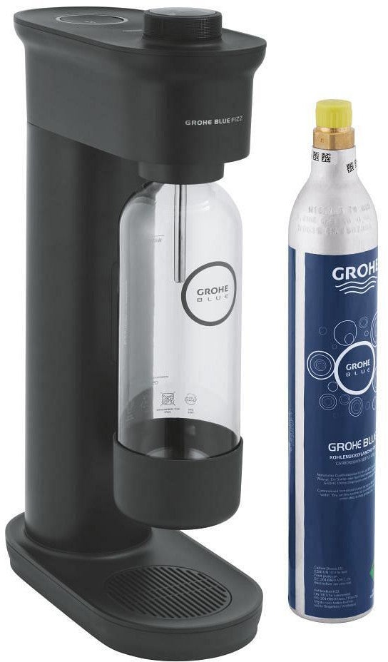 Grohe Trinkwassersprudler Blue Fizz Starter Set schwarz mit voreingestellten CO2 Stufen