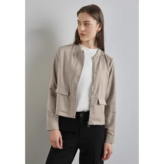 STREET ONE Damen, A212414 Satin-Blouson, breezy beige, 42 EU - 42