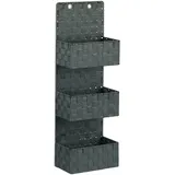 Relaxdays Hängeorganizer 25 x 15 x 75 cm 3-tlg. grau