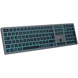 Funk-Tastatur, farbige Beleuchtung, Slim, Scissor-Tasten, Akku, 2,4GHz