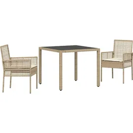 vidaXL Garten Essgruppe 3-tlg. Beige