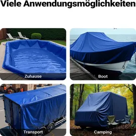 Wiltec Abdeckplane 5 x 8 m Blau