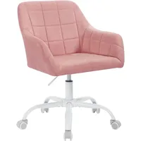 Woltu Schreibtischstuhl drehbar, Schminktisch Stuhl, Bürostuhl ergonomisch, Stoff, Rosa