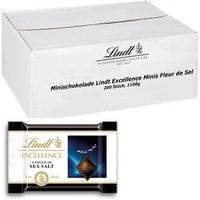 Lindt Minischokolade Excellence Minis Fleur de Sel, Minischokoladentäfelchen Feinherb 200 Stück, 1100g