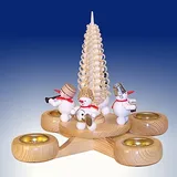 Rudolphs Schatzkiste Weihnachtsdekoration Adventsleuchter mit Schneemänner bunt BxHxt 22,5x22,5x22,5cm NEU Adventskranz Kerze Kerzenleuchter Leuchter Wachskerze Kirche Holz Weihnachten Seiffen