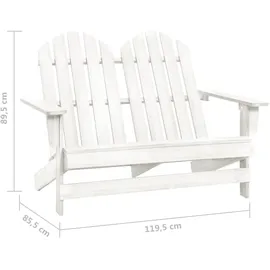 vidaXL Adirondack-Gartenbank 119,5 x 85,5 x 89,5 cm weiß