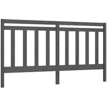 vidaXL Kopfteil Grau 186x4x100 cm Massivholz Kiefer