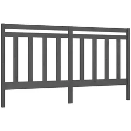 vidaXL Kopfteil Grau 186x4x100 cm Massivholz Kiefer