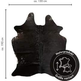 LUXOR LIVING Fellteppich LUXOR LIVING "Rinderfell" Gr. 41, schwarz (schwarz, braun, gemustert), B:130cm H:2mm L:190cm, Kuhfell, Teppiche, Fellteppich, echtes Rinderfell, Naturprodukt - daher ist jedes Fell ein Einzelstück