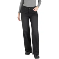MAC Dream Wide Leg Jeans in schwarzer Wachung-D40 /