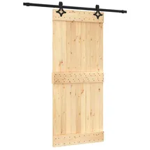 vidaXL Schiebetür rechts 90 x 210 cm Braun/Schwarz