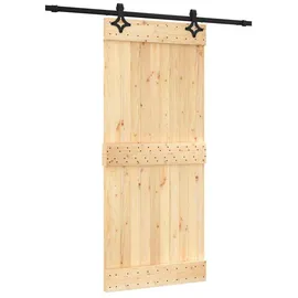 vidaXL Schiebetür rechts 90 x 210 cm Braun/Schwarz