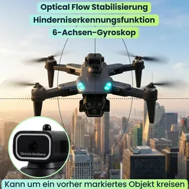 ideoon 4K Drohne mit Kamera Schwenkbar C0 Zertifiziert Faltbar GPS Rückkehr Hinderniserkennung Follow-Me