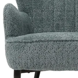 Mendler Lounge-Sessel HWC-K37 Chenille 75 x 80 x 78 cm blau-grün mit Kissen