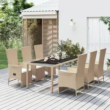 vidaXL Garten-Essgruppe 7-tlg. Beige