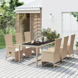 vidaXL Garten-Essgruppe 7-tlg. Beige