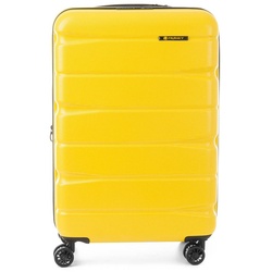 Franky Hartschalen-Trolley Spinner Hartschalenkoffer mit TSA-Schloss & Dehnfalte gelb