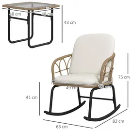 Outsunny - Pflanzenregal - 63Lx82Wx75Hcm - Gelb+Creme