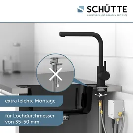 Schütte Sensor-Spültischarmatur Vital mit Herausziehbarem Auslauf Schwarz Matt