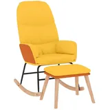 vidaXL Schaukelsessel mit Hocker Senfgelb Stoff Modell 3