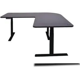 Mendler Eckschreibtisch HWC-D40 Schwarz