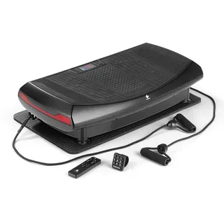 FitEngine 4D Vibrationsplatte | 60 Intensitätsstufen & 4 Vibrationsmodi | Curved Design mit LED-Beleuchtung | Inkl. Armband-Bedienung, Halterung für Expanderbänder u. Wireless Connection, Schwarz