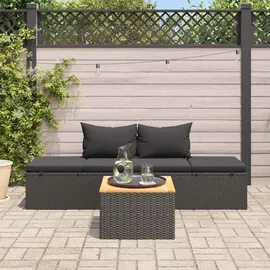 vidaXL Loungesofa schwarz