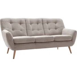 exxpo - sofa fashion 3-Sitzer EXXPO - SOFA FASHION "Scandi, bequem, aufwendige Rückenpolsterung für mehr Sitzkomfort", braun (cappuccino), B:187cm H:92cm T:92cm, Sofas, aktuelle Farben in hochwertigen Bezugsqualitäten, Holzfuß