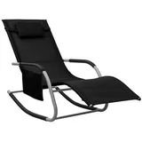 vidaXL Sonnenliege 100 x 0 x 0 cm Schwarz/Grau