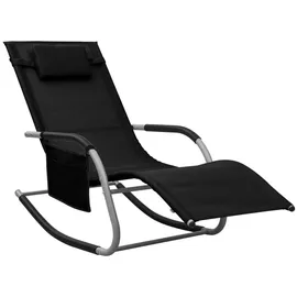 vidaXL Sonnenliege 100 x 0 x 0 cm Schwarz/Grau