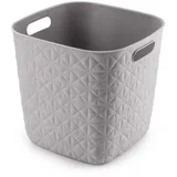 Curver Aufbewahrungskorb Softex 15 l – elegantes Design – leicht, stapelbar und praktisch – 100% recycelt – 27 x 27 x 26 cm – Taupe