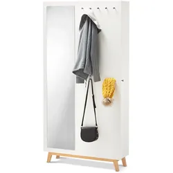 Tchibo - Multifunktionaler Flurschrank - 98,5x30,5x190cm - silber - Holz / Eschen-Massivholz / Metall