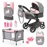 Bayer Design Kombi-Kinderwagen XEO deluxe Set, Grau/Rosa