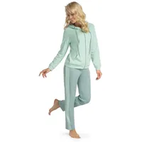 Consult-Tex Hausanzug Damen Hausanzug Homewear Suit (Spar-Set, 1 Stück) Freizeitanzug / Hausanzug mit Streifenmuster grün 44/46