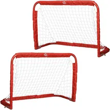 Homcom Fußballtore Set 2er Set Faltbare Minitore aus Stahl Q195 und Tetrolon Rot 90x36x60 cm, für Garten, und Spielplatz Aosom.de